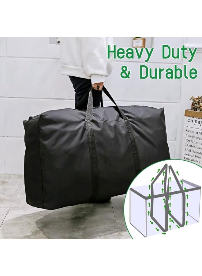 إي وورلد حقيبة تخزين ونقل كبيرة بسعة 180 لتر مع سحّابات قوية ومقابض متينة | حقيبة تنظيم مقاومة للماء لتخزين الملابس والأغطية والسفر | قابلة للطي لتوفير المساحة - Image 3